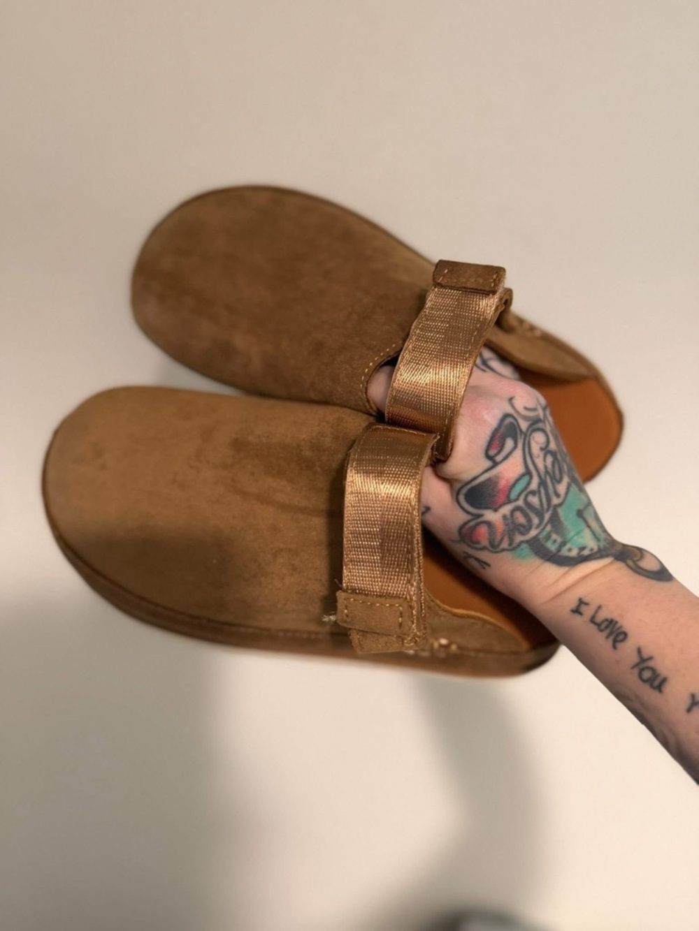 Women's Slip-On Suede-Look Mule Loafers in Brown